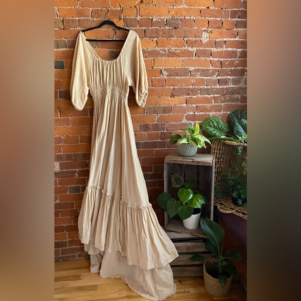 Beige Cotton Reclamation Gown
